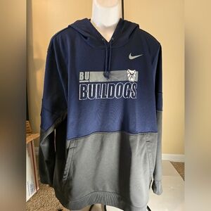 Butler Bulldogs hoodie mens 3XL blue gray nike Dri Fit sweatshirt